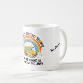 Rainbow Bus Krijtjes Werelds Beste Leraar Koffiemok (Voorkant rechts)