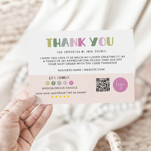 Rainbow Business Dank u kaart