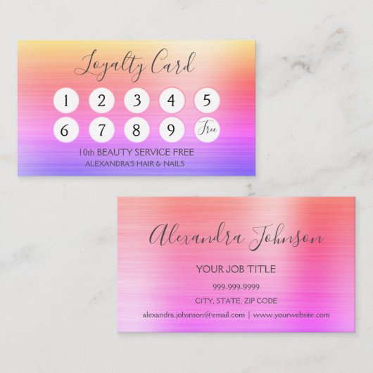 Rainbow Business Folie Loyalty Punch (Voorkant / Achterkant)