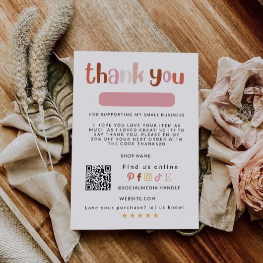 Rainbow Business Package Insert-Kaart Bedankkaart