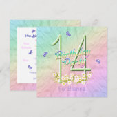 Rainbow Butterflies 14e verjaardag Kaart (Voorkant / Achterkant)