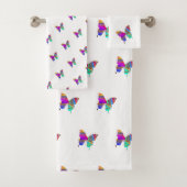 Rainbow Butterflies Bath Towel Set Bad Handdoek (Insitu)