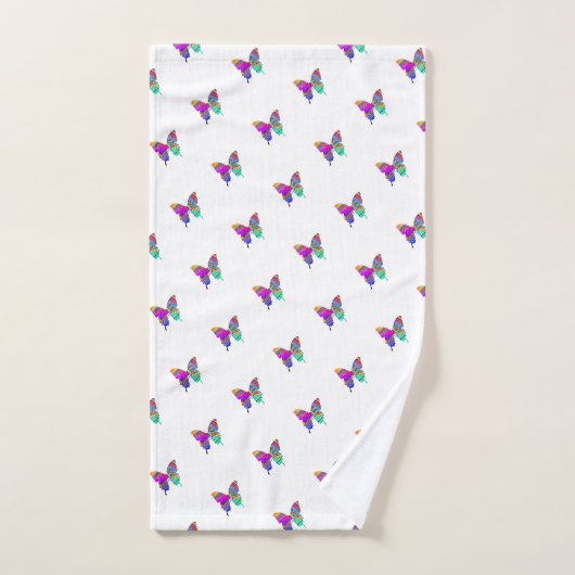 Rainbow Butterflies Bath Towel Set Bad Handdoek (Handdoek)