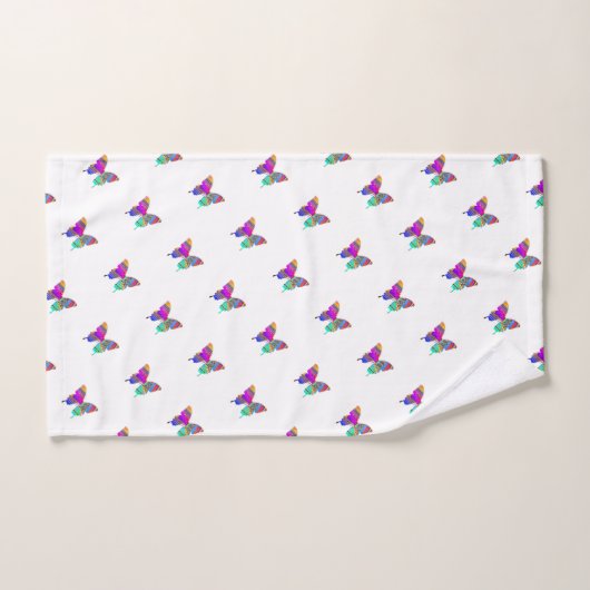 Rainbow Butterflies Bath Towel Set Bad Handdoek (Handdoek)