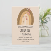 Rainbow Butterflies Bohemian Hand Drawn Birthday Kaart (Staand voorkant)