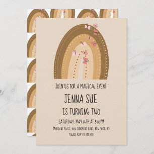 Rainbow Butterflies Bohemian Hand Drawn Birthday Kaart