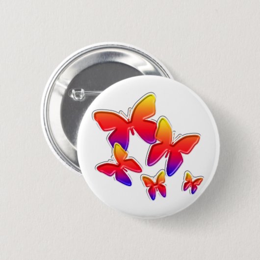 Rainbow Butterflies Button (Voorkant /achterkant)