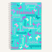 Rainbow butterflies douanenaam aqua Hannah Notitieboek (Voorkant)