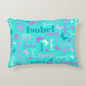 Rainbow butterflies douanenaam aqua Isobel Accent Kussen (Voorkant)