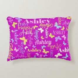 Rainbow butterflies, douanenaam Ashley paars Accent Kussen