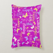 Rainbow butterflies, douanenaam Ashley paars Accent Kussen (Voorkant(Verticaal))