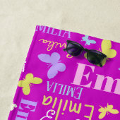 Rainbow butterflies, douanenaam Emilia paars Strandlaken (In situ)