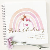 Rainbow Butterflies Pastel Pinks Gastenboek Notitieboek