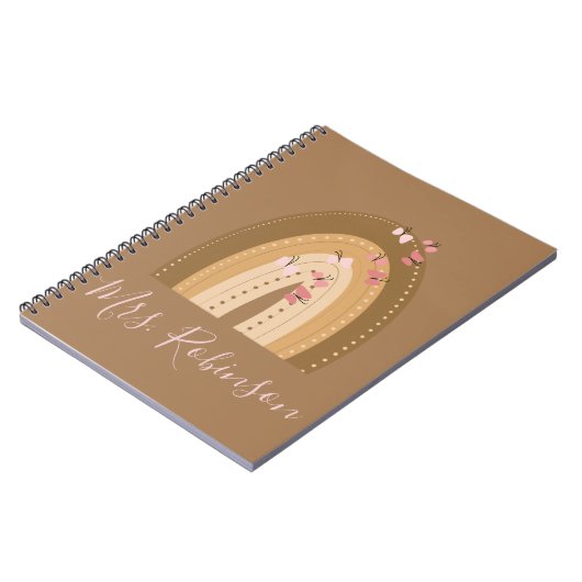 Rainbow Butterflies Script Teachers Name Notitiebo Notitieboek (Linkerzijde)