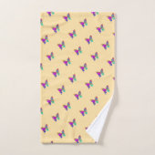 Rainbow Butterflies Vanilla Badhanddoek Set Bad Handdoek (Handdoek)