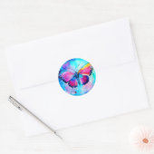 Rainbow Butterfly 2 Ronde Sticker (Envelop)