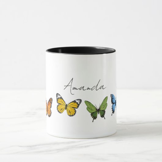 Rainbow Butterfly - Aangepaste koffie-Mok Mok (Midden)