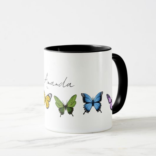 Rainbow Butterfly - Aangepaste koffie-Mok Mok (Voorkant rechts)