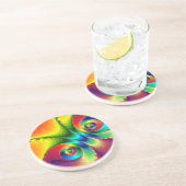 Rainbow Butterfly Abstract Zandsteen Onderzetter (Zijkant)