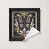 Rainbow Butterfly Art Deco Art Nouveau Bad Handdoek (Wasdoekje)