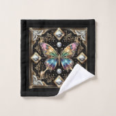 Rainbow Butterfly Art Deco Art Nouveau Bad Handdoek (Wasdoekje)