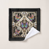 Rainbow Butterfly Art Deco Art Nouveau Bad Handdoek (Wasdoekje)