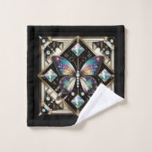 Rainbow Butterfly Art Deco Art Nouveau Bad Handdoek (Wasdoekje)