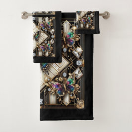 Rainbow Butterfly Art Deco Art Nouveau Bad Handdoek