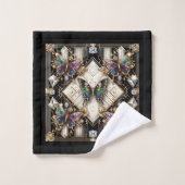 Rainbow Butterfly Art Deco Art Nouveau Bad Handdoek (Wasdoekje)