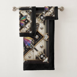 Rainbow Butterfly Art Deco Art Nouveau Bad Handdoek