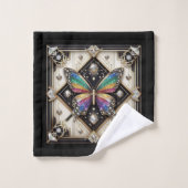 Rainbow Butterfly Art Deco Art Nouveau Bad Handdoek (Wasdoekje)