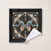 Rainbow Butterfly Art Deco Art Nouveau Bad Handdoek (Wasdoekje)