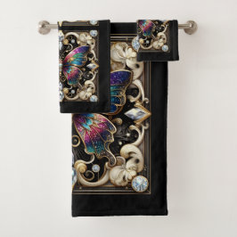 Rainbow Butterfly Art Deco Art Nouveau Bad Handdoek