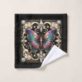 Rainbow Butterfly Art Deco Art Nouveau Bad Handdoek (Wasdoekje)
