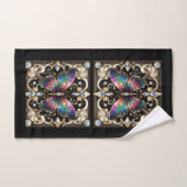 Rainbow Butterfly Art Deco Art Nouveau Bad Handdoek (Handdoek)