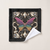 Rainbow Butterfly Art Deco Art Nouveau Bad Handdoek (Wasdoekje)