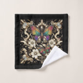 Rainbow Butterfly Art Deco Art Nouveau Bad Handdoek (Wasdoekje)