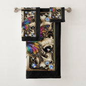 Rainbow Butterfly Art Deco Art Nouveau Bad Handdoek (Insitu)