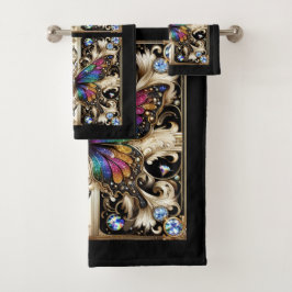 Rainbow Butterfly Art Deco Art Nouveau Bad Handdoek