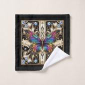 Rainbow Butterfly Art Deco Art Nouveau Bad Handdoek (Wasdoekje)