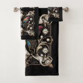 Rainbow Butterfly Art Deco Art Nouveau Bad Handdoek (Insitu)