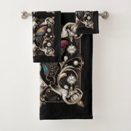 Rainbow Butterfly Art Deco Art Nouveau Bad Handdoek