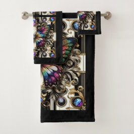 Rainbow Butterfly Art Deco Art Nouveau Bad Handdoek