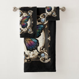 Rainbow Butterfly Art Deco Art Nouveau Bad Handdoek