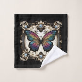 Rainbow Butterfly Art Deco Art Nouveau Bad Handdoek (Wasdoekje)