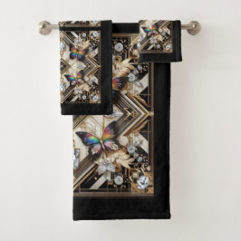 Rainbow Butterfly Art Deco Art Nouveau Bad Handdoek