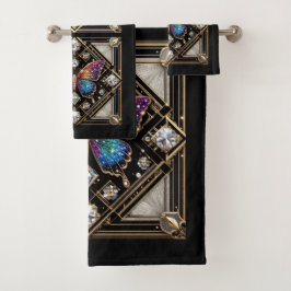 Rainbow Butterfly Art Deco Art Nouveau Bad Handdoek