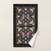 Rainbow Butterfly Art Deco Art Nouveau Bad Handdoek (Handdoek)