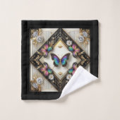 Rainbow Butterfly Art Deco Art Nouveau Bad Handdoek (Wasdoekje)