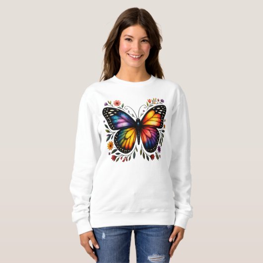 Rainbow Butterfly Art Trui (Voorkant volledig)